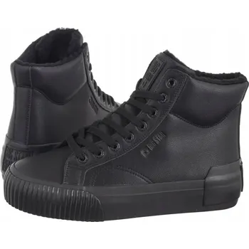 Dámské tenisky DÁMSKÉ VYSOKÉ ZATEPLENÉ TENISKY ŠNĚROVACÍ BIG STAR OO274796 ČERNÉ 38