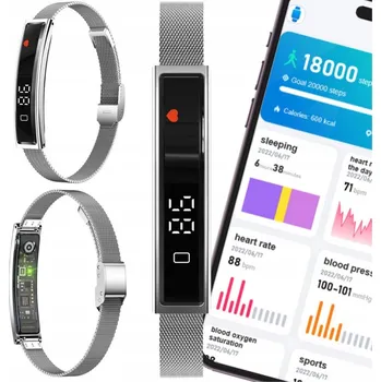 Hodinky CHYTRÉ HODINKY STŘÍBRNÉ HODINKY DÁMSKÉ SILVER VOLÁNÍ MENU SMART PL NÁRAMEK