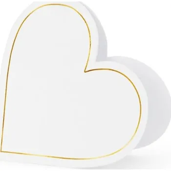 Svatební dekorace Jmenovky na stůl Srdce, 15.7x22 cm, bílé