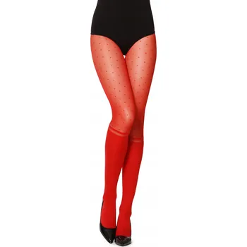 Dámské punčochy Punčocháče 20 DEN punčocháče s puntíky MS-1103 Červená 2