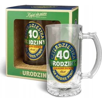 Sklenice PIVNÍ SKLENICE NA PIVO 450 ml ZDOBENÝ K 40. NAROZENINÁM 40 LET ČTYŘICÍTKA