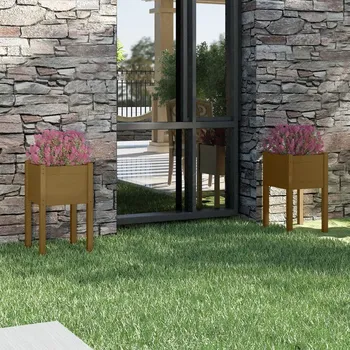 Truhlík OMAXI Zahradní truhlíky 2 ks medově hnědé 40x40x70cm masivní borovice 815274