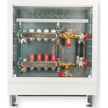 rozdělovač topení HERZ HerzFLAT VS-TS - bytový regulační a měř. rozdělovač s podom. skříní l/h: 30-600, Okruhy: 2, #UFH8635021: HerzFLAT VS-TS - bytový regulační a měř. rozdělovač s podom. skříní