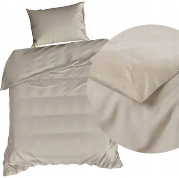 Povlečení Eurofirany Povlečení 140x200 Bavlna Saténové Hladké Jednobarevné NOVA béžová N
