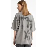 Reporter Young | Dívčí šedé tričko s kamínky a potiskem abstraktních vzorů na zádech - Barva ŠEDÁ, Velikost 158 253-0440G-27-130-1