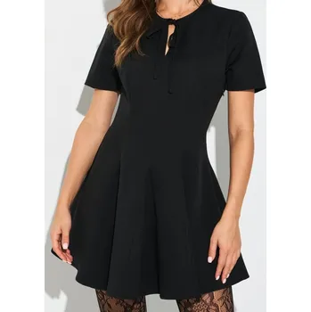 Dámské šaty Sinsay - Minišaty se sklady - černá - 673FI-99X - 673FI-99X-XXL