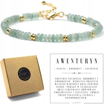 Náramek Náramek ruční výroby avanturín zelený nastavitelná délka 22 cm