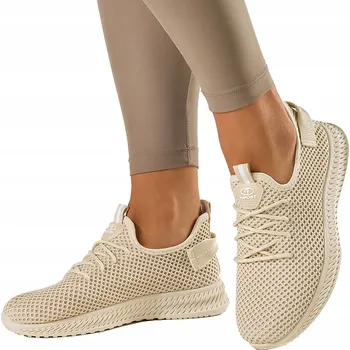 Dámské tenisky Dámské SPORTOVNÍ boty béžové Sneakers šněrovací Elastická podrážka vel. 38