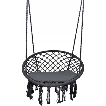 Křeslo Závěsné křeslo Hojdací síť s polštářem RIO ŠEDÉ