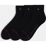 Černé Ponožky Tommy Hilfiger - 3 páry v balení - Velikost UNI, Barva Černá 56449 THW203QT01