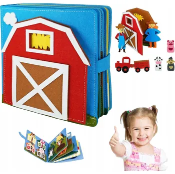 Hračka pro nejmenší Senzorická Manipulační Tabule Montessori Knížka Hračka Vzdělávací