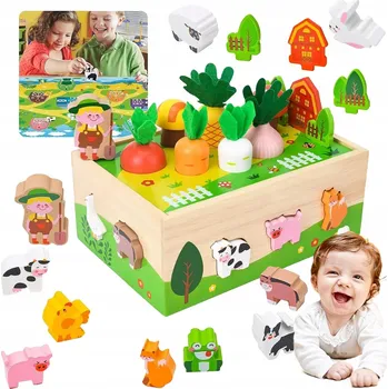 Dřevěná hračka MONTESSORI PUZZLE Dřevěná vzdělávací HRAČKA TŘÍDIČ