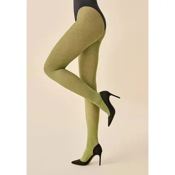 Dámské punčochy Dámské černé punčochové kalhoty s květinovým vzorem Gabriella, ecri 4-L i384_10677254