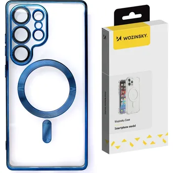 Pouzdro na mobilní telefon Pouzdro Wozinsky Galvanicky potažené s Magsafe pro Samsung Galaxy S25 Ultra - modré