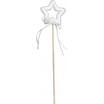 Vánoční dekorace Vánoční ozdoba HVĚZDIČKA NA DRÁTKU 26 cm BÍLÁ vánoční dekorace