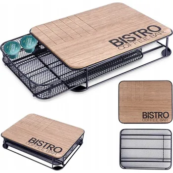 Úložný box KÁVOVÉ KAPSLÍ organizér krabička kovový kontejner černá šuplík