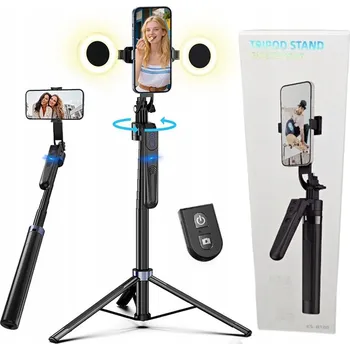Selfie tyč Selfie tyč pro telefon, stativ, držák tripodu s dálkovým ovládáním svítilna
