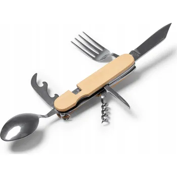 Příbor TURISTICKÝ KAPESNÍ NŮŽ PŘÍBOR 7v1 ekologická sada BAMBUSOVÉ POUZDRO