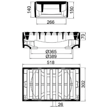 poklop Mříž D400 30x50cm MEITOP celolitinová,jištěná