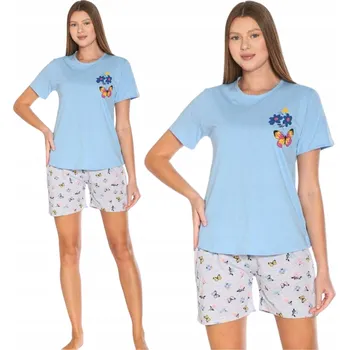 Dámské pyžamo DÁMSKÉ BAVLNĚNÉ PYŽAMO KRÁTKÝ RUKÁV KRÁTKÉ KRAŤASY LETNÍ BAVLNA XXL