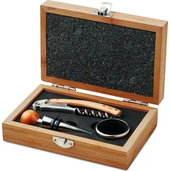 Stojan na víno Sada na víno z bambusu 70 bez potisku bez potisku