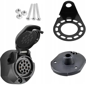 Elektrická zásuvka Zásuvka přívěsu 13 PIN + Držák zásuvky – sada