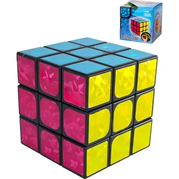 Hlavolam Hra Hlavolam (Rubikova) magická kostka 10cm metalická třpytivá 3x3x3