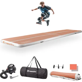 Gymnastika Insportline Airtrack Airstunt 500x100x10 cm mocha mousse s elektrickou pumpou