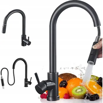 Vodovodní baterie Kuchyňská baterie Černá Výpusť Kohoutek s výpustí Elastická Dřezová baterie