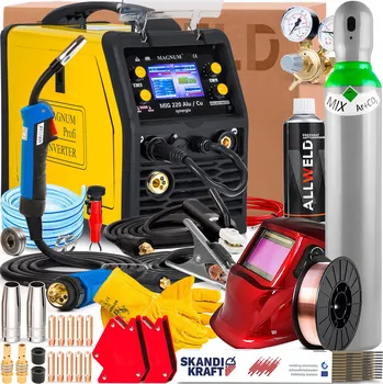 Svářečka POLOAUTOMAT MAGNUM MIG 220 ALU/CU SYNERGIE 230V 200A MMA TIG DC MĚKKÉ PÁJENÍ