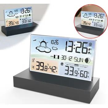Meteostanice CYFROWY BUDZIK TERMOMETR HIGROMETR, BAREVNÝ, VELKÝ LCD DISPLEJ, METEOROLOGICKÁ STANICE