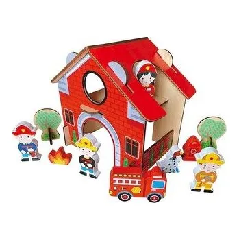 Dřevěná hračka Remiza strażacka drewniana