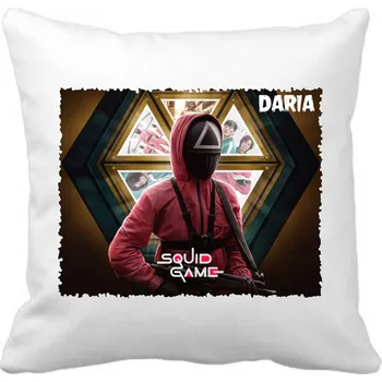 Polštář Polštář filmový, herní, knižní, komiksový, hudební Squid Game 40 x 40 cm