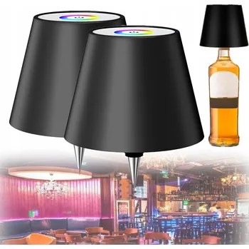 Lampička Stolní lampa Lampa na láhev vína RGB Stmívatelná 2 sady