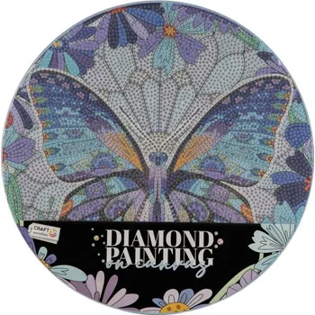 Diamantové malování SMT Creatoys Diamantové malování mandala - motýl průměr 30cm s doplňky ve fólii