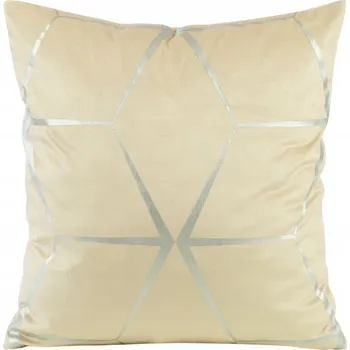 Povlak na polštářek Dekorační povlak na polštář 45x45 cm béžový z veluru se vzorem