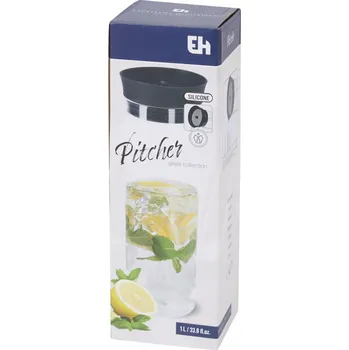 SKLENĚNÁ KARAFA NA VODU DŽBÁN NA DŽUS LIMONÁDU 1L