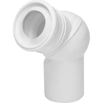 Kanalizační potrubí NASTAVITELNÉ KOLENO 110 BÍLÉ PRO WC MÍSU S HRDLEM L171