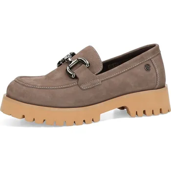 Dámské mokasíny ETIMEĒ dámské nubukové polobotky - hnědé