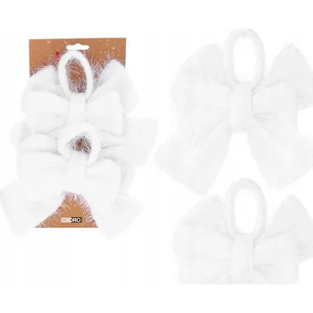 Vánoční dekorace Kokardki na choinkę stroik białe 2 sztuki vánoční ozdoby 20x18 cm