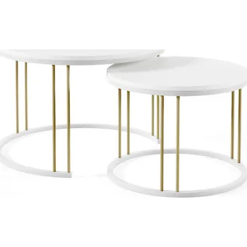 Konferenční stolek Konferenční stolky ROBI - bílá/zlatá