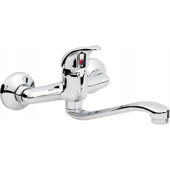 Vodovodní baterie Kuchyňská baterie nástěnná Hydroland Jowisz stříbrná