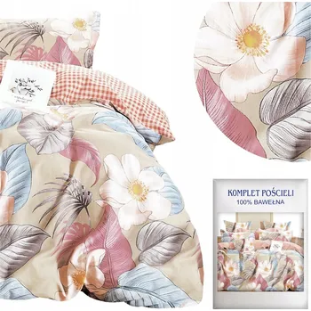 Povlečení Povlečení 200x220 3dílné Bavlněný satén Aida Sada 2x Povlak na polštář