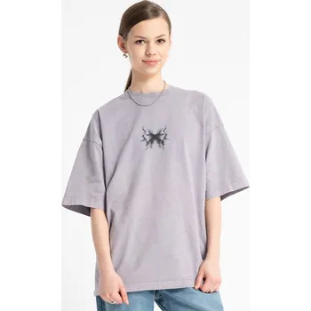 Dívčí tričko Reporter Young | Dívčí fialové tričko s minimalistickým potiskem kouřového motýla na hrudi - Barva FIALOVÁ, Velikost 164 253-0440G-56-690-1