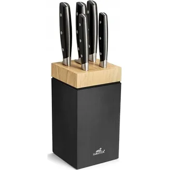 Kuchyňský nůž Dřevěný blok na nože 5 nožů s nerez nýty Janus Lion Sabatier International