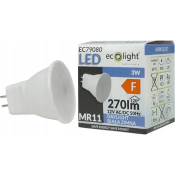 Žárovka LED žárovka MR11 3W (ekvivalent 30W) 270lm 12V studená bílá