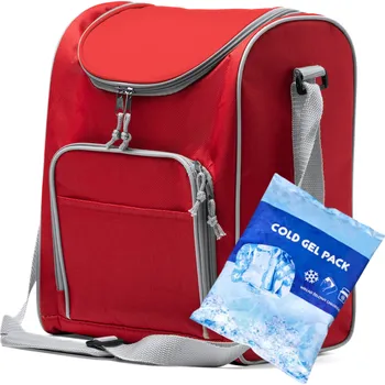 Outdoorové zavazadlo Izotermická taška ČERVENÁ 15L na jídlo, nápoje + CHLADICÍ GELOVÝ SÁČEK!