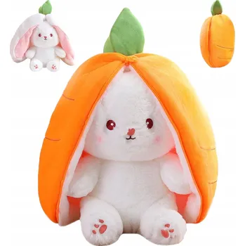 plyšák Plyšová Hračka KRÁLÍK V MRKVI Králíček Mrkev Zajíček Plyšák 2v1 25 cm