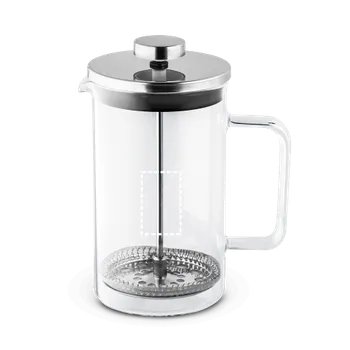 Kávovar JENSON. Kávovar z borosilikátového skla a nerezové oceli 600 ml 3 Hrnek, 25 x 40 Tampontisk, 1 barva