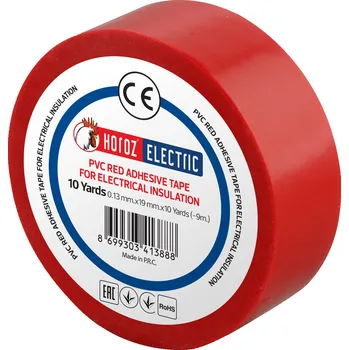 Izolační páska HOROZ Izolační Páska Elektroizolační PVC Kaučukové Lepidlo 19mm x 9m Červená